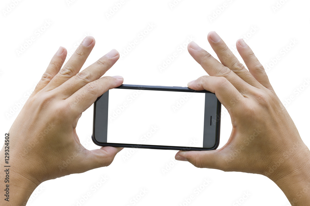 Two hand holding smart phone taking a photograph Two hand holding smart phone taking a photograph