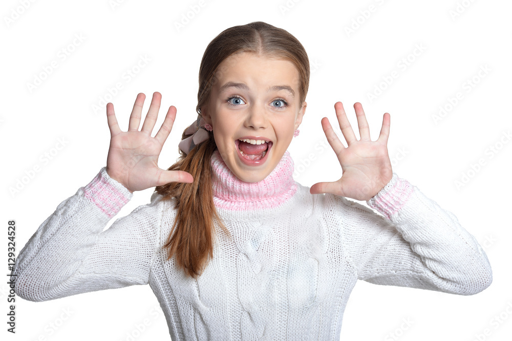 Exited little girl Exited little girl