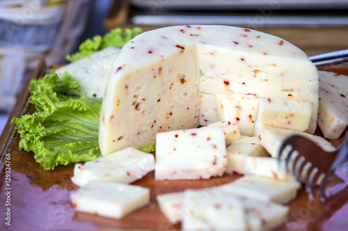 Italian cheese with hot chili pepper
