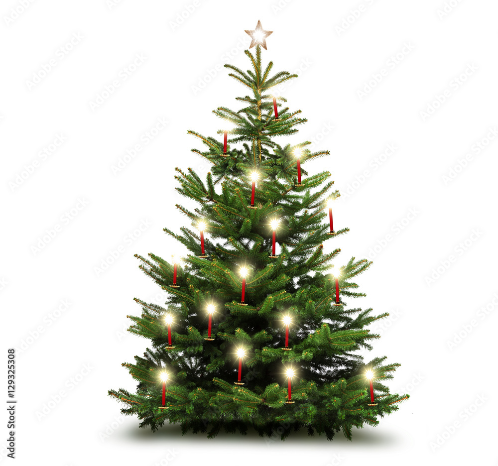 Weihnachtsbaum mit Kerzen Stock Photo | Adobe Stock