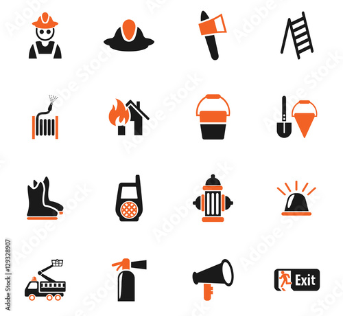 fire brigade icon set