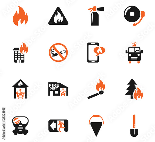 fire brigade icon set