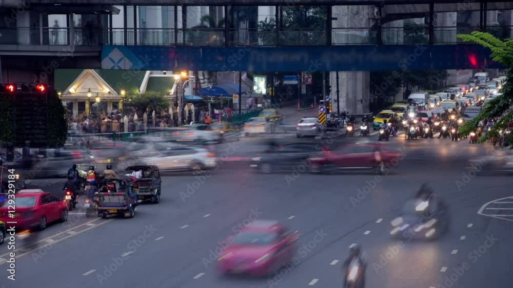 Traffic at intersection in Bangkok, Thailand Traffic at intersection in Bangkok, Thailand