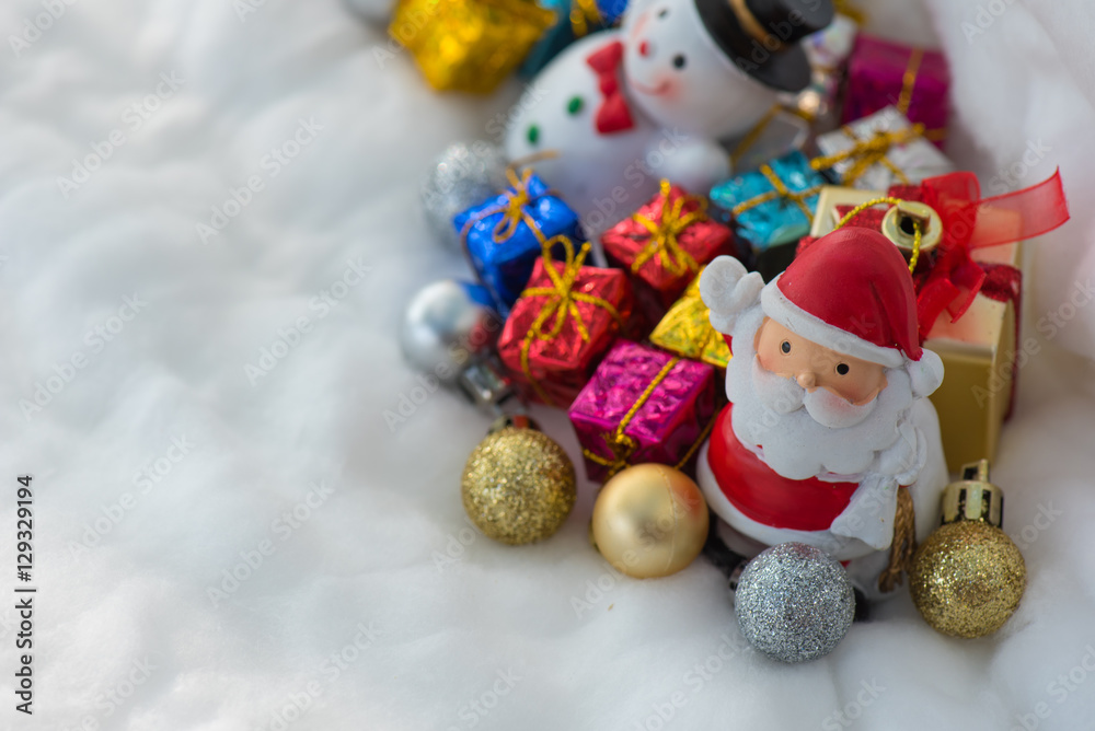 Colorful Christmas characters and decorations. Using as wallpape