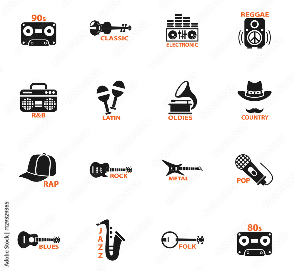 Fototapeta premium musical genre web icons