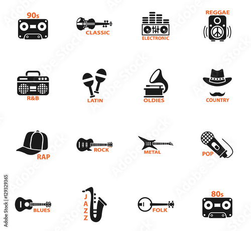 musical genre web icons photo