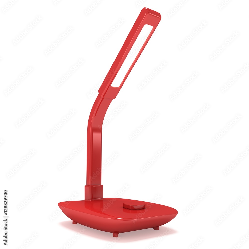 Led Sensor Desk Red Lamp. 3D render isolated on white background. Template for Object Presentation. Led Sensor Desk Red Lamp. 3D render isolated on white background. Template for Object Presentation.