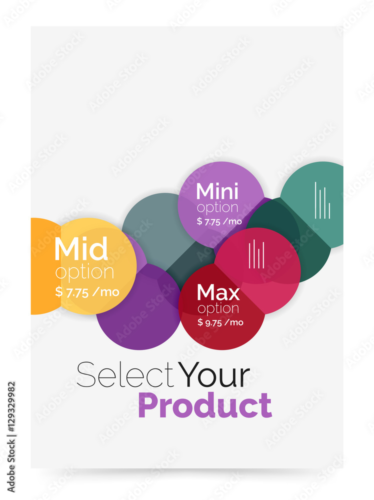 Circle business brochure template with options Circle business brochure template with options