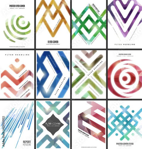 Vector Abstract Background set. Flyer layout, poster, brochure template with elements for magazine, cover, card design.