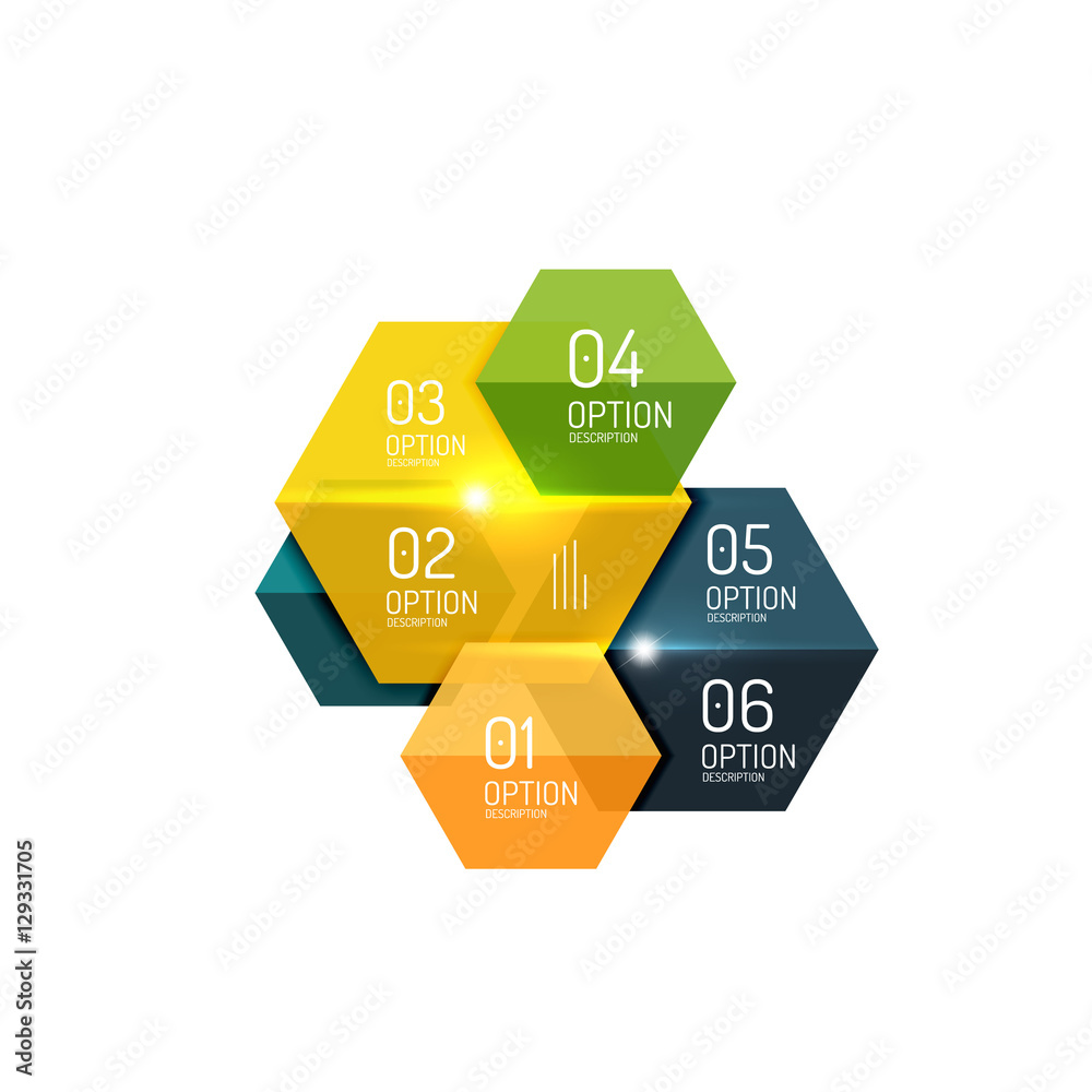 Hexagone infographic diagram templates Hexagone infographic diagram templates