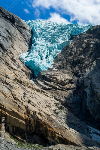 Briksdalsbreen glacier vertical photo photo