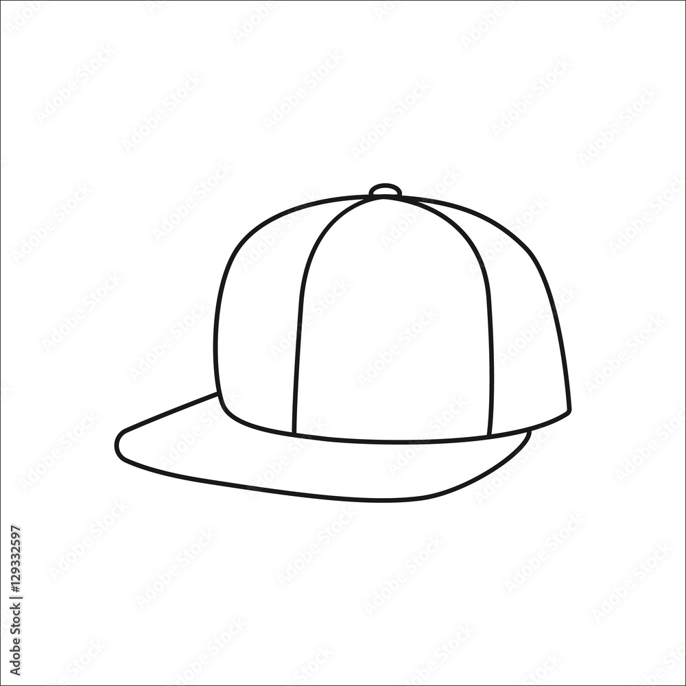 Skateboard cap symbol line icon on background Skateboard cap symbol line icon on background