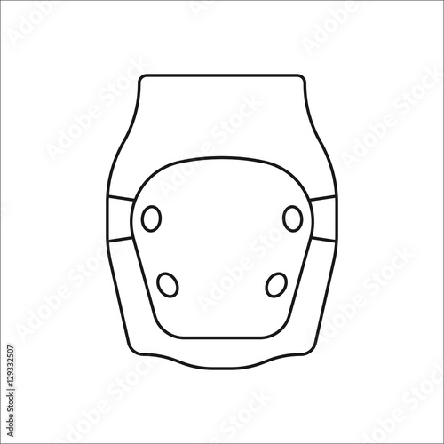 Skateboard Knee Pad or protector symbol line icon on background