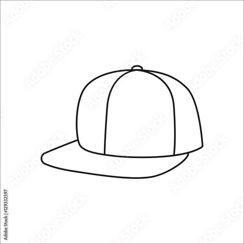 Skateboard cap symbol line icon on background