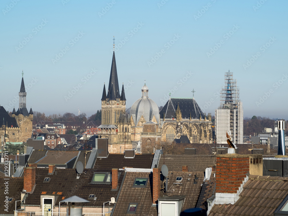 Fototapeta premium Aachen Dom Cathedral - rooftop view