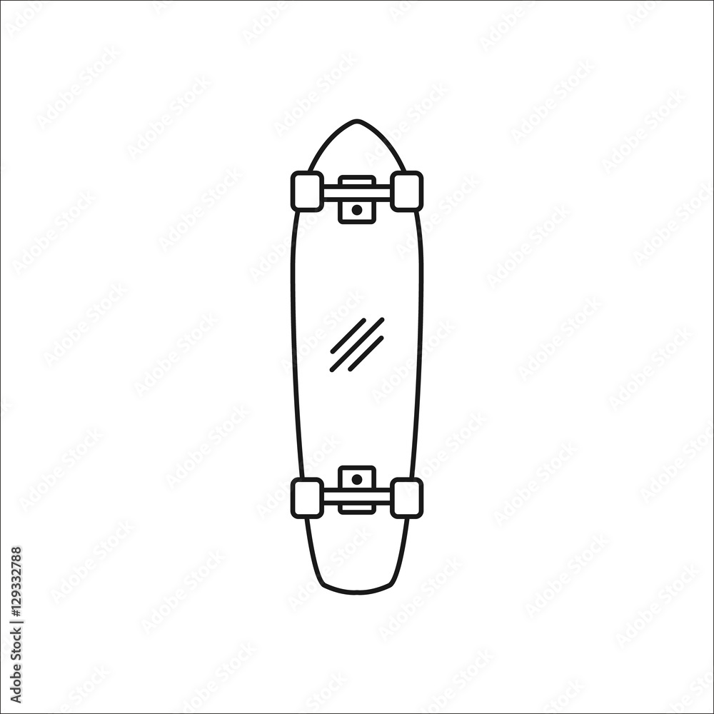 Skateboard longboard symbol line icon on background Stock-Vektorgrafik |  Adobe Stock