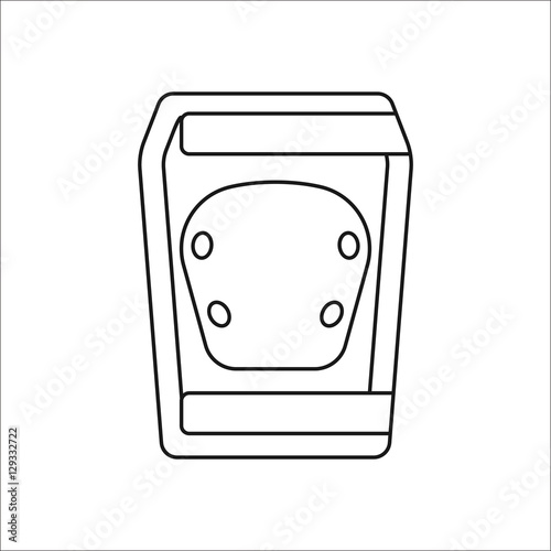 Skateboard Knee Pad or protector symbol line icon on background