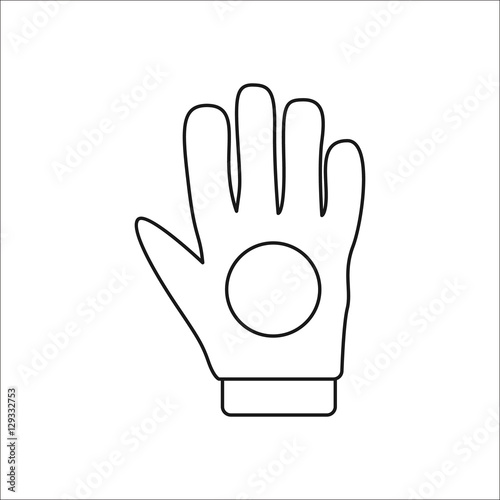 Skateboard glove symbol line icon on background