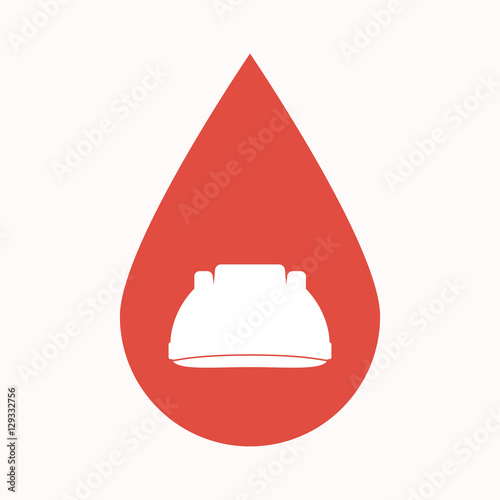 Isolated blood drop with a work helmet
