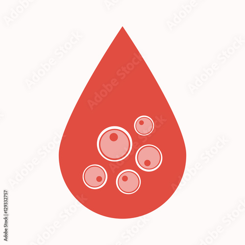 Isolated blood drop with oocytes