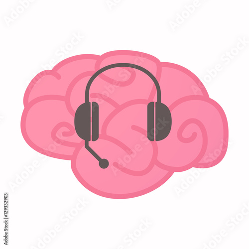 Isolated brain with  a hands free phone device
