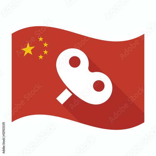 Isolated China flag with a toy crank