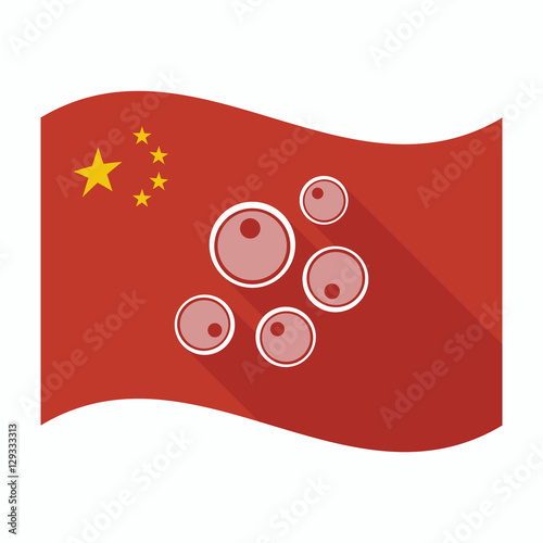 Isolated China flag with oocytes