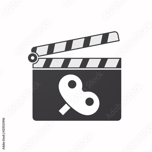 Isolated clapper board with a toy crank