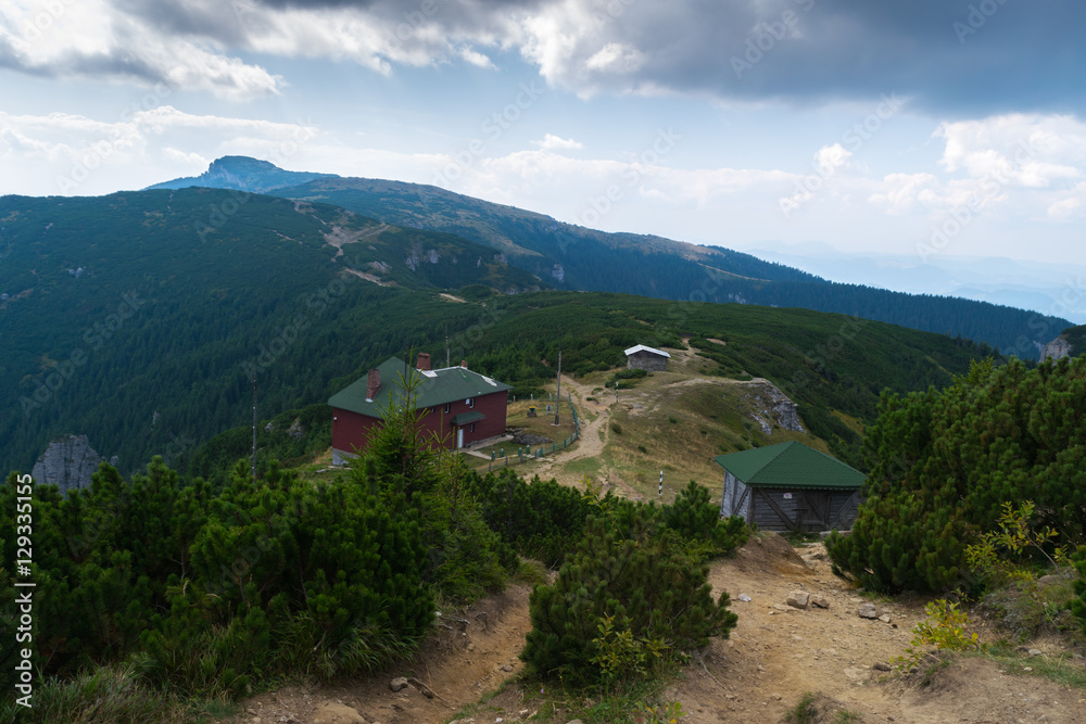 Amazing panorama Ceahlau massif, Eastern Carpathians Mountains, Moldova, Romania