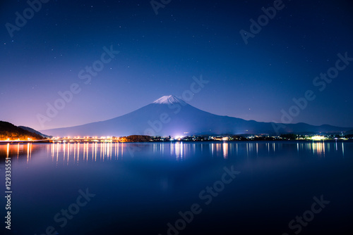 Mount Fuji and lake Kawaguchi
