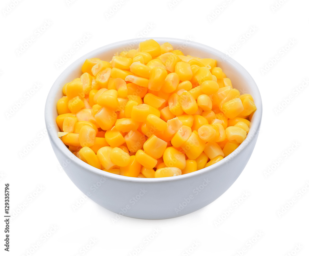 Canned sweet corn isolate on white background Canned sweet corn isolate on white background
