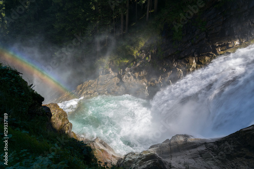 Fototapeta Naklejka Na Ścianę i Meble -  Krimml Waterfall - fifth highest waterfall, Alps, Tauern National Park, Austria, Europe