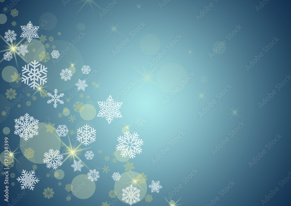 Obraz premium snowflakes on blue gradient background