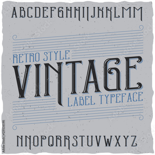 Vintage label typeface named Vintage.