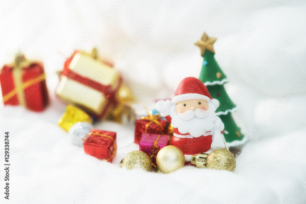 Colorful Christmas characters and decorations. Using as wallpaper