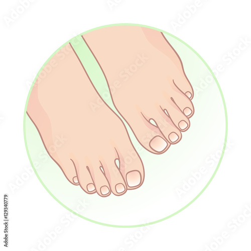 Beautiful female feet. Body care icon design vector