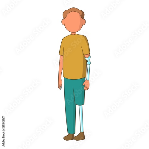 Man with prostheses icon. Cartoon illustration of man with prostheses vector icon for web design