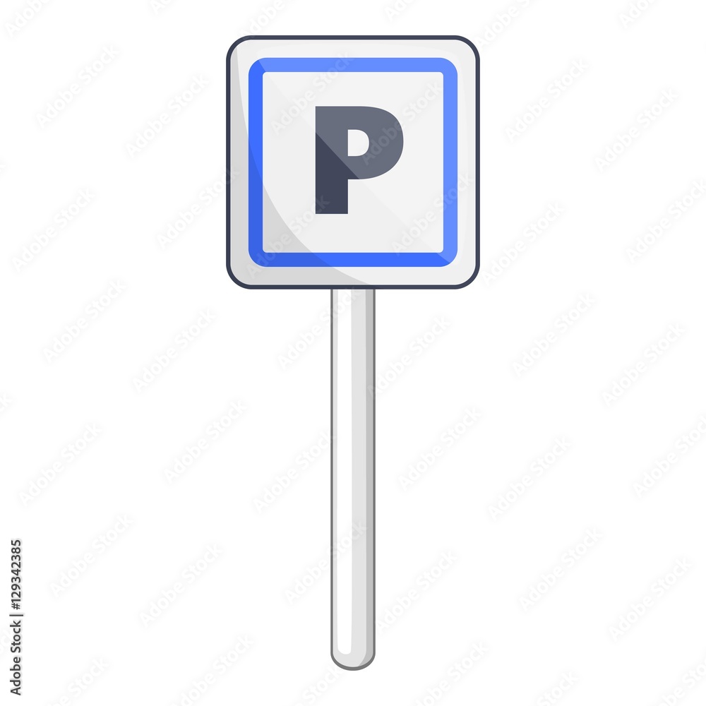 Parking sign icon. Cartoon illustration of parking sign vector icon for web design Parking sign icon. Cartoon illustration of parking sign vector icon for web design
