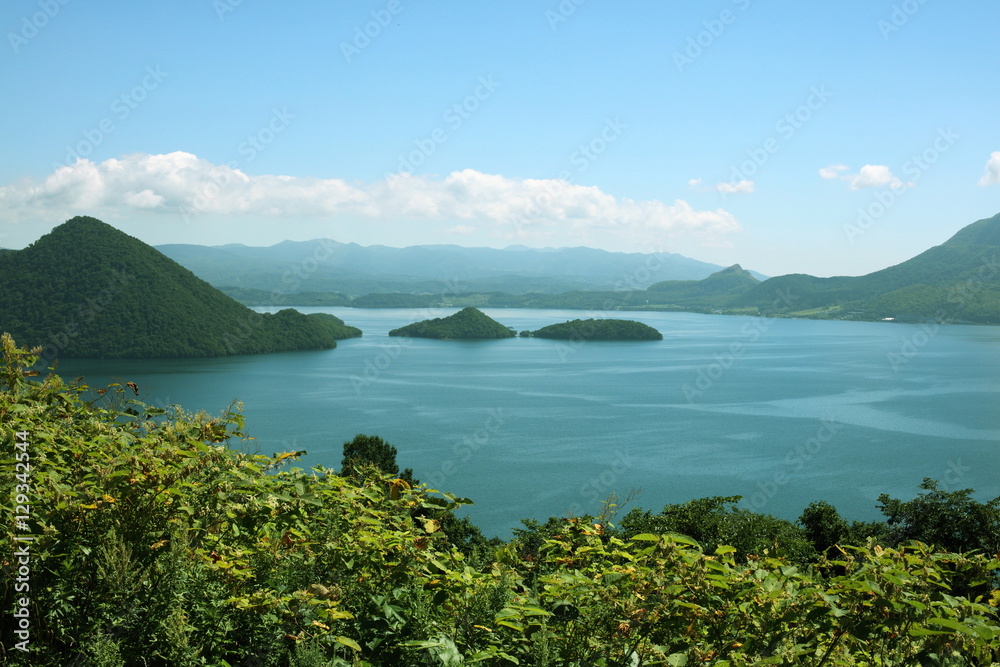 View of Lake Toya (Toyako) in Hokkaido, Japan