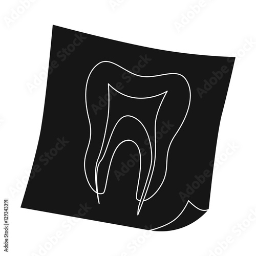 Dental x-ray icon in black style isolated on white background. Dental care symbol stock vector illustration.