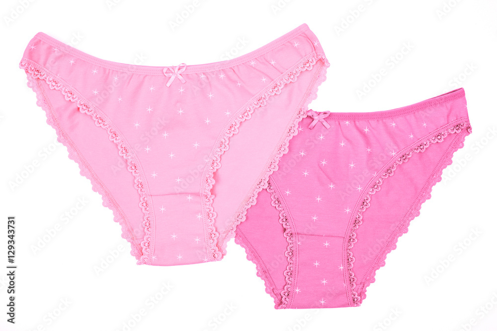 Women's cotton panties flowered isolated on white background. Women's cotton panties flowered isolated on white background.
