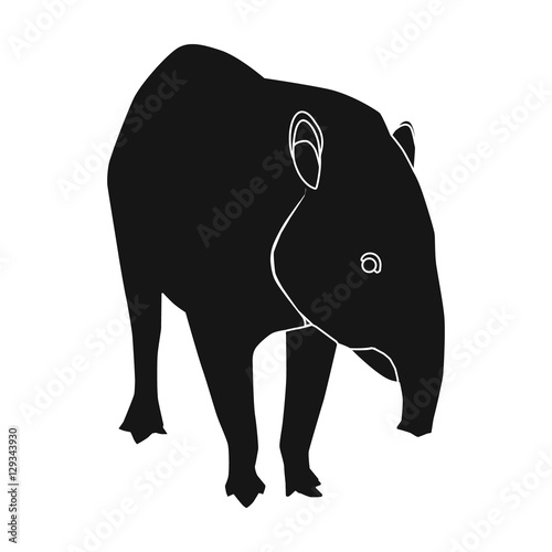 Mexican tapir icon in black style isolated on white background. Mexico country symbol stock vector illustration.