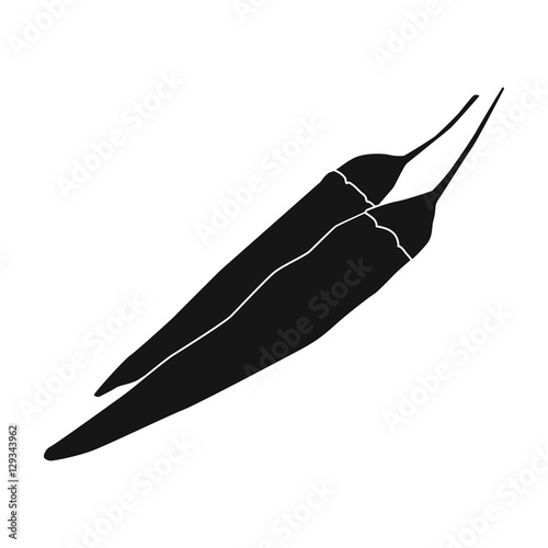 Mexican chili peppers icon in black style isolated on white background. Mexico country symbol stock vector illustration.
