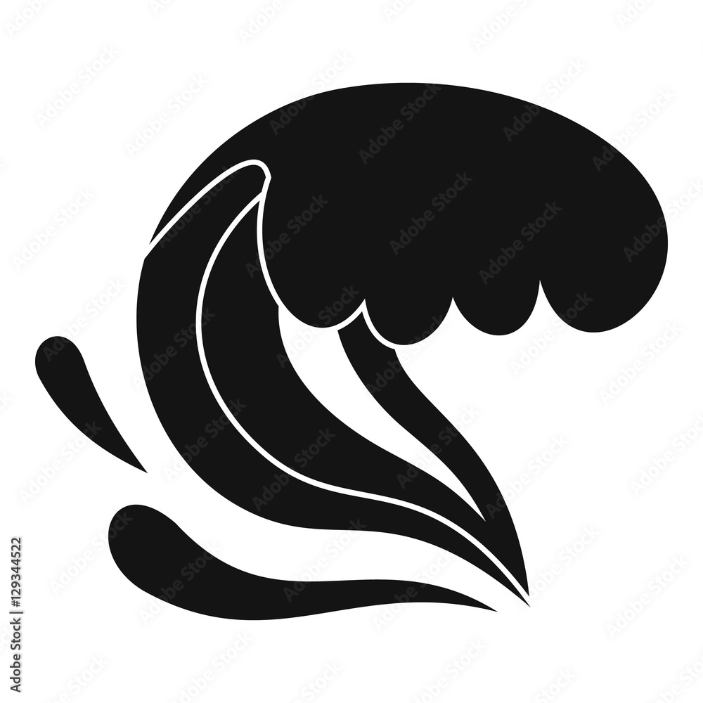 Naklejka premium Surf wave icon. Simple illustration of surf wave vector icon for web