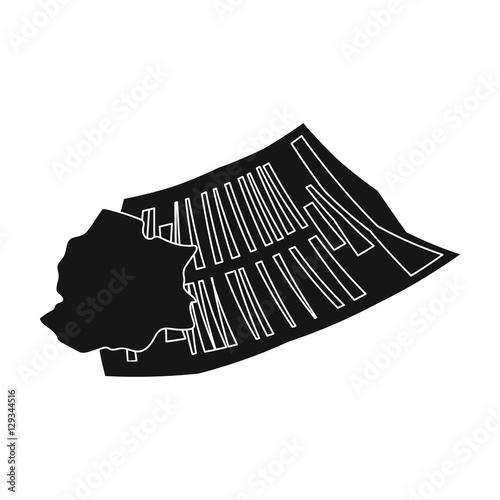 Crumpled paper icon in black style isolated on white background. Trash and garbage symbol stock vector illustration.