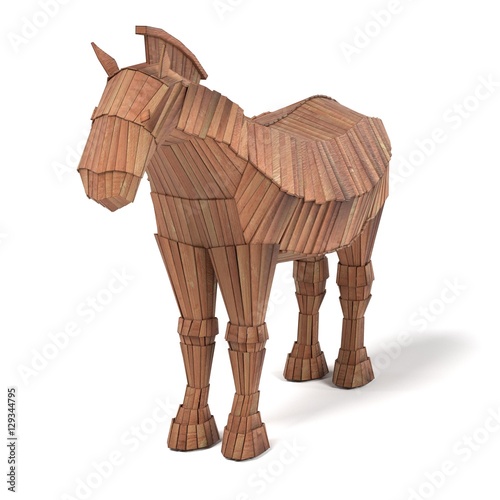 realistic 3d render of trojan horse photo