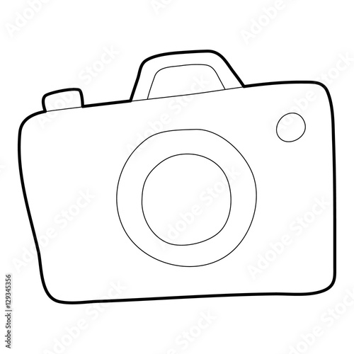 Photocamera icon. Outline illustration of photocamera vector icon for web