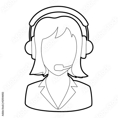 Wallpaper Mural Woman operator icon. Outline illustration of woman operator vector icon for web Torontodigital.ca