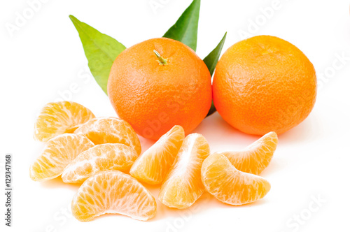 fresh oranges fruit isolated