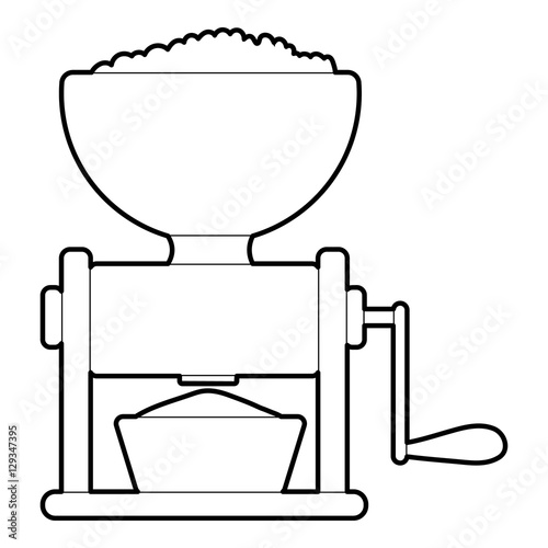 Meat grinder icon. Outline illustration of meat grinder, vector icon for web